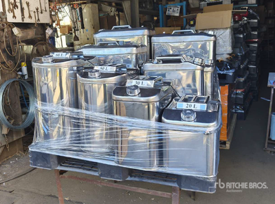 Quantity of (9) 2025 20L-100L Stainless Steel Diesel Lote de Tanques de Acero Inoxidable para Combustible (Sin Usar) / Fuel Tank (Unused)