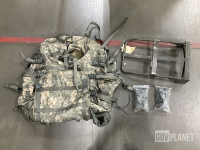 (3) Large Rucksacks, (15) Field Pack Frames, (65) Buckle Sets & Assorted Items
