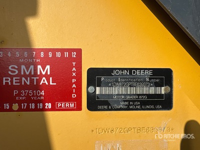 2011 John Deere 872G Motor Grader