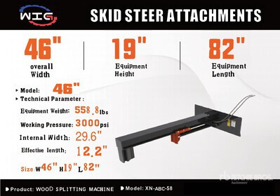 2025 Wig XNPMJ158 28 IN Skid Steer Log Splitter (Unused)