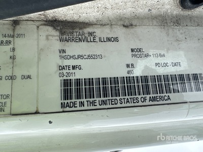 2012 International Prostar+ 113 6x4 T/A Day Cab Truck Tractor