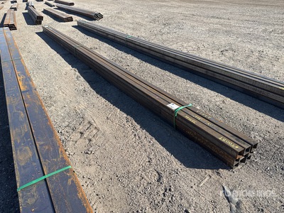 Quantity of (9) 2025 Kit Containers 22 ft 2.5 in x 2.5 in O.D. Rectangle الأنابيب