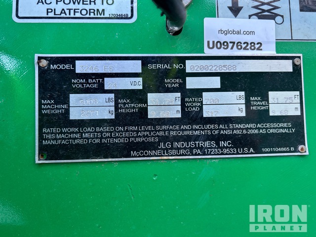 ELEVADOR TIJERA 2014 JLG 3246ES