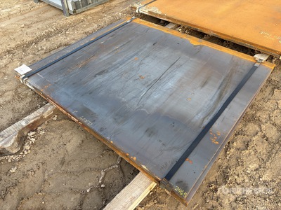 Quantity of (2) 2025 Kit Containers 5 ft x 6 ft (1 in Thick) Steel Plates (Unused)