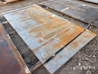 Quantity of (2) 2025 Kit Containers 5 ft x 10 ft (.5 in Thick) Steel Plates (Unused)