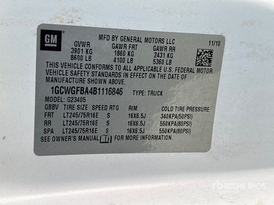 2011 Chevrolet Express 2500 Furgone cargo