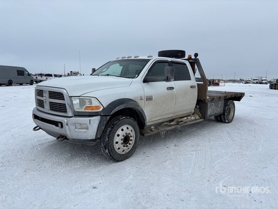 2011 Ram 5500 4x4 Crew Cab Flatbed Truck
