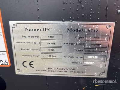 JPC HT12 Mini Excavator (Unused)