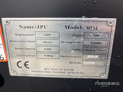 JPC HT12 Mini Excavator (Unused)