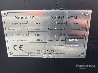 JPC HT12 Mini Excavator (Unused)