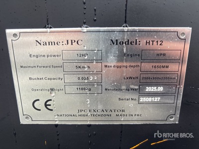 JPC HT12 Mini Excavator (Unused)