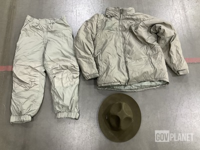 (11) Service Hats, (4) Extreme Cold Weather Parkas & Assorted Items