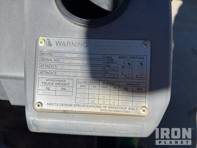 MONTACARGAS 2016 MITSUBISHI FG25N