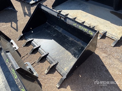 Mid-State 60 In Low Pro w/Teeth Skid Steer Bucket (Unused)