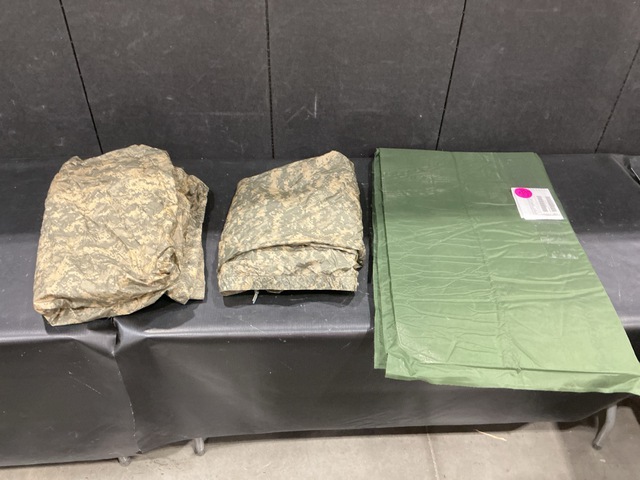 (22) Wet Weather Ponchos, (20) Self-Inflating Sleeping Mats & Assorted Items