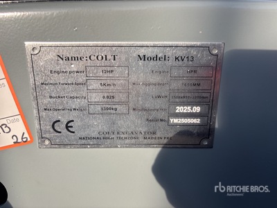Colt KV13 を見 Mini Excavator (Unused)