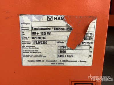 2016 Hamm HD+ 120i VV Double Drum Roller