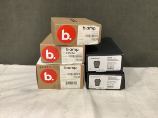 (15) Biamp Tabletop Microphones & (6) Audio-Technical Microphones