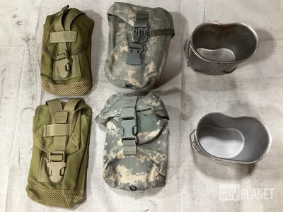 (73) 1QT Canteen Pouches, (25) Universal First Aid Kits & Assorted Items