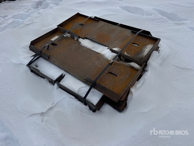 Quantity of (10) 2025 Kit Containers QT-F-BLANK 44 in Skid Steer Attachment Mounting Plate (Unused)