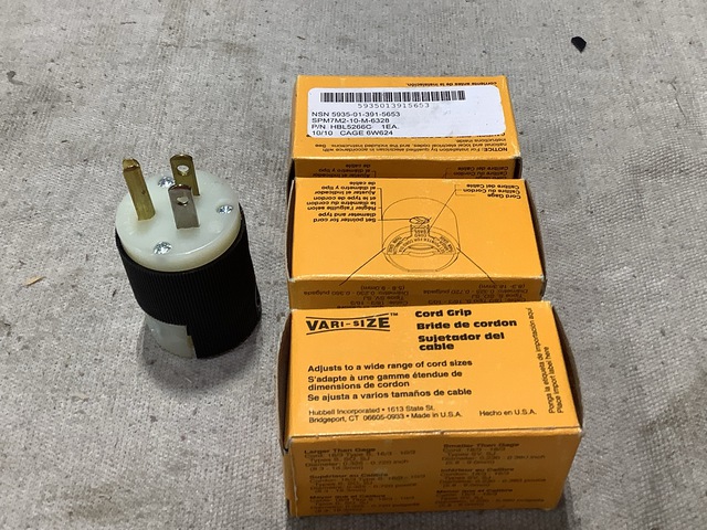 (3,047) Hubbell HBL5266C Vari-Size Cord Grip Electrical Plugs