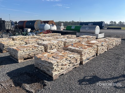 Quantity of (10 Pallets) - Austin White Sunflower Limestone 4 - 8 In. Chopped Veneer Stone (Unused)