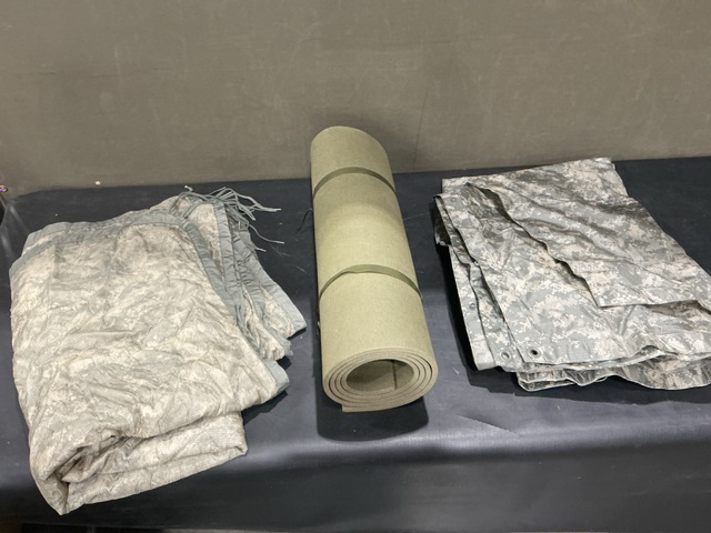(8) Wet Weather Poncho Liners, (33) Sleeping Mats & Assorted Items