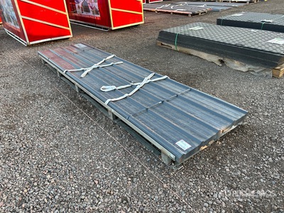 Quantity of (70) 20 ft x 3 ft Grey Metal Roof Panels (Unused)