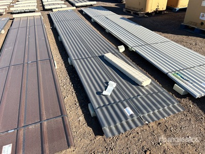 Quantity of (70) 20 ft x 3 ft Grey Metal Roof Panels (Unused)