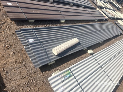 Quantity of (70) 20 ft x 3 ft Grey Metal Roof Panels (Unused)
