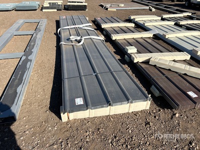 Quantity of (70) 16 ft x 3 ft Grey Metal Roof Panels (Unused)