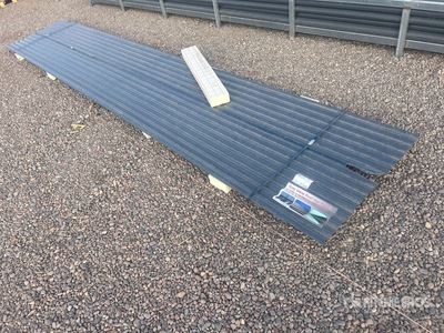 Quantity of (30) 16 ft x 3 ft Grey Metal Roof Panels Divers - autres (Unused)