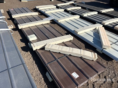 Quantity of (70) 16 ft x 3 ft Brown Metal Roof Panels (Unused)