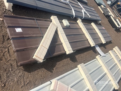 Quantity of (70) 16 ft x 3 ft Brown Metal Roof Panels (Unused)