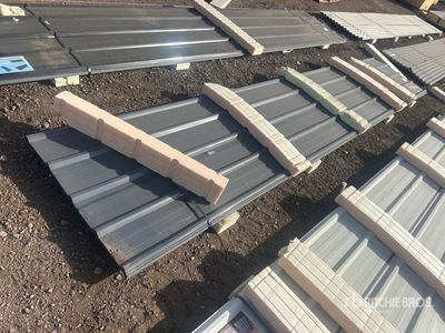 Quantity of (30) 16 ft x 3 ft Grey Metal Roof Panels (Unused)