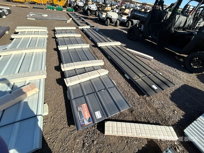 Quantity of (30) 16 ft x 3 ft Grey Metal Roof Panels (Unused)