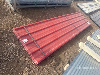 Quantity of (30) 12 ft x 3 ft Red Polycarbonate Roof Panel (Unused)