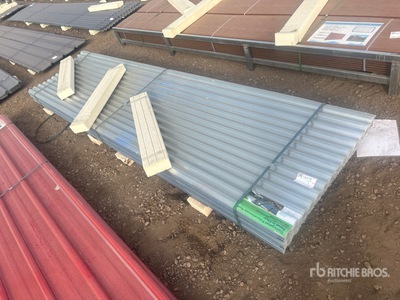 Quantity of (100) 12 ft x 3 ft Clear Polycarbonate Roof Panel (Unused)