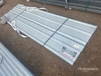 Quantity of (30) 9.8 ft x 3 ft White Metal Roof Panels Divers - autres (Unused)