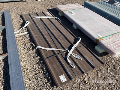 Quantity of (30) 8 ft x 3 ft Brown Metal Roof Panels (Unused)