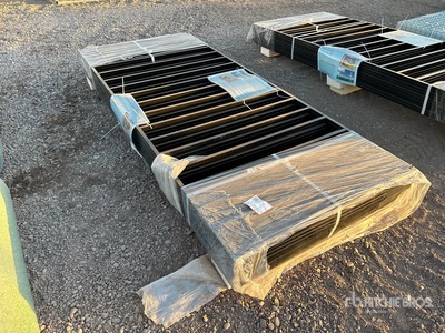 Quantity of (10) 7.69 Ft X 3.3 Ft Black Galvanized Steel Fencing