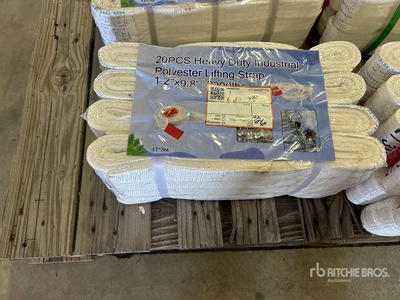 Quantity of (20) Heavy Duty Industrial Polyester Lifting Strap 9.8 ft x 1.2 in 2200 lb