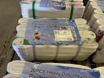 Quantity of (20) Heavy Duty Industrial Polyester Lifting Strap 9.8 ft x 1.2 in 2200 lb