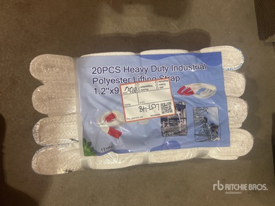 Quantity of (20) Heavy Duty Industrial Polyester Lifting Strap 9.8 ft x 1.2 in 2200 lb (Unused)