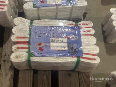 Quantity of (20) Heavy Duty Industrial Polyester Lifting Strap 9.8 ft x 2 in 4400 lb (Unused)