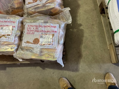 Quantity of (10) Yellow Pack Heavy Duty Ratchet Straps 33 Ft X 2.4 In