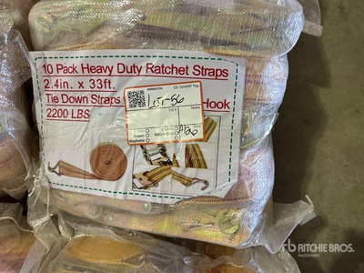 Quantity of (10) Yellow Pack Heavy Duty Ratchet Straps 33 Ft X 2.4 In