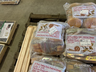 Quantity of (10) Yellow Pack Heavy Duty Ratchet Straps 33 Ft X 2.4 In