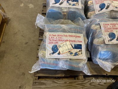 Quantity of (10) Blue Pack Heavy Duty Ratchet Straps 33 Ft X 2.4 In