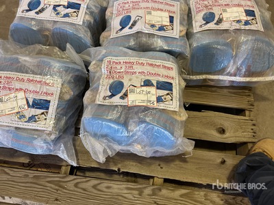 Quantity of (10) Blue Pack Heavy Duty Ratchet Straps 33 Ft X 2.4 In